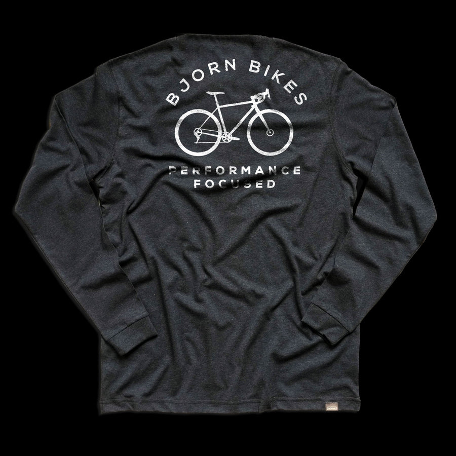 Front of Bjorn Cycle Carbon Grey Long Sleeve T-Shirt