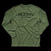 Front of Bjorn Logo Grass Green Long Sleeve T-Shirt